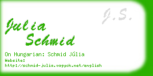 julia schmid business card